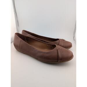 Zodiac Size 8.5 Brown Leather Ballet Flats Slip On Flat Shoes